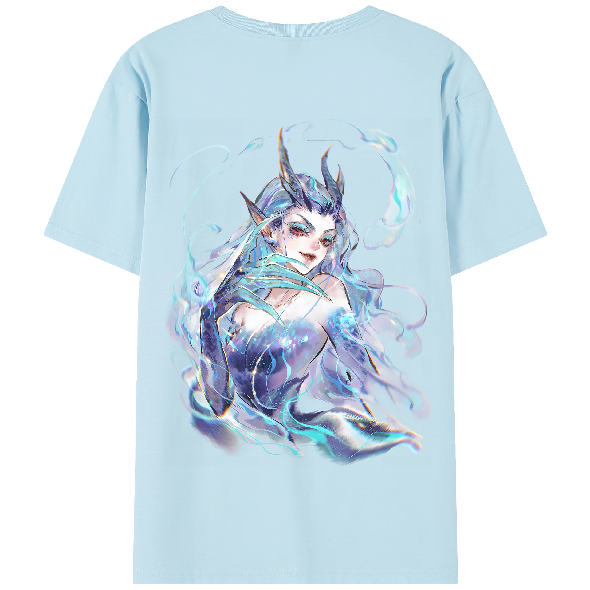 （画像用） Ne Zha 2 ナタ 魔童の大暴れ 綿100％半袖Tシャツ（背面プリント）